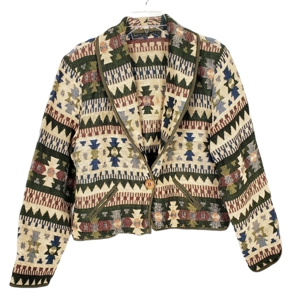 VTG New Identity tapestry jacket coat aztec tribal - Picture 1 of 4